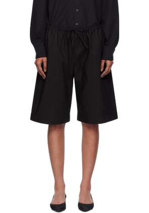 BAMBOU ROGER KWONG Black Cotton Poplin Oversized Shorts