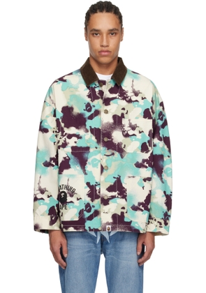 BAPE Blue & Purple Map Camo Work Jacket