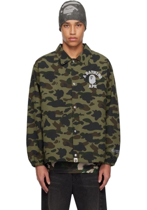 BAPE Green Gore-Tex Windstopper 1st Camo Coach Jacket