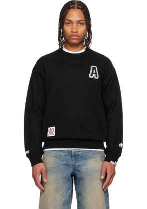 AAPE by A Bathing Ape Black Embroidered 'A' Sweatshirt