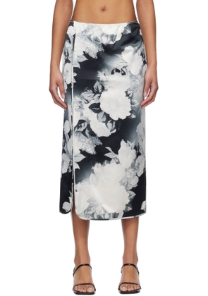 Meryll Rogge Black & White Slip Midi Skirt