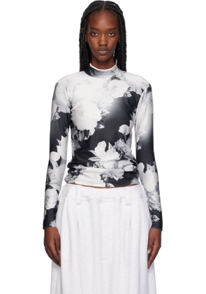 Meryll Rogge Black & White Long Sleeve Piping Turtleneck