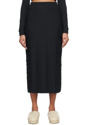 SUNNEI Navy Overlapped Midi Skirt