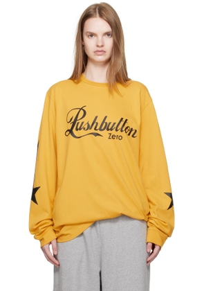 Pushbutton Yellow Printed Graphic Long Sleeve T-shirt