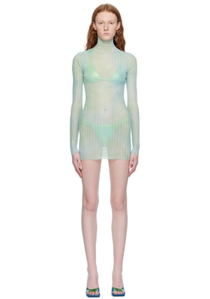 Off-White Blue Tie-Dye Minidress