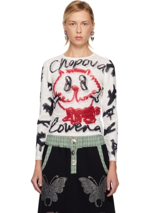 Chopova Lowena White Bone Mesh T-shirt