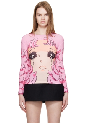 Pushbutton SSENSE Exclusive Pink Long Sleeve Crying Girl T-Shirt