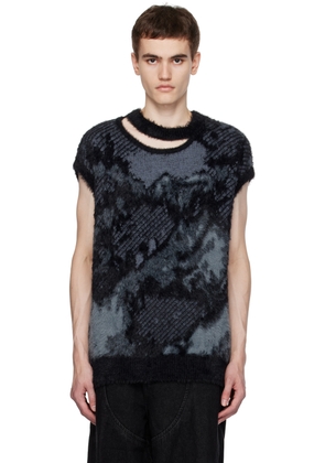 Feng Chen Wang Gray Landscape Painting Sweater