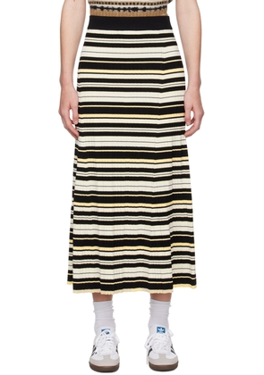 GANNI Black & White Future Midi Skirt