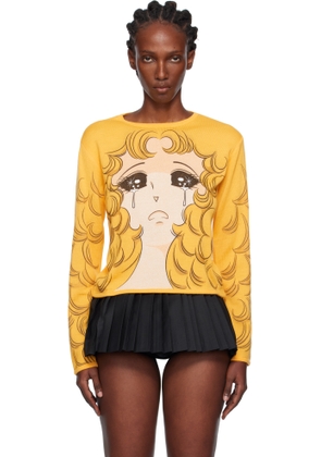 Pushbutton Yellow Crying Girl Fitted Knit Sweater
