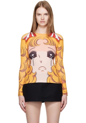 Pushbutton Yellow Ribbon Jersey Crying Girl T-shirt