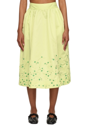 GANNI SSENSE Exclusive Green Midi Skirt