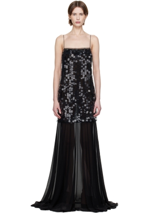 16Arlington Black Salia Sequin Maxi Dress