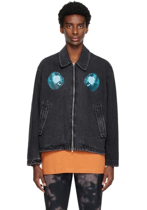 Song for the Mute Black 'Blue Cells' Denim Jacket
