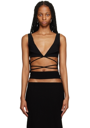 Mônot Black Wrap-Around Tank Top