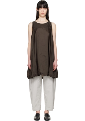 AMOMENTO Brown Nylon Volume Minidress