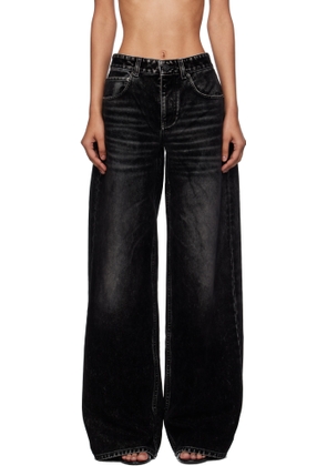 Balenciaga Black Wide Leg Baggy Jeans