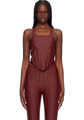 Mugler Red Corseted Tank Top