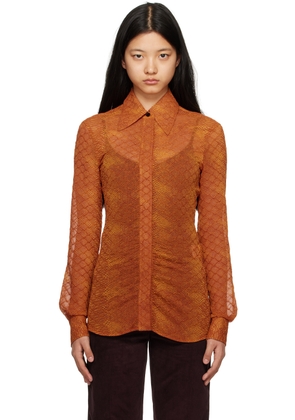 Victoria Beckham Orange Fitted Shirt