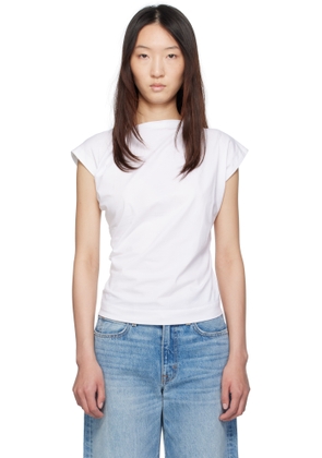 3.1 Phillip Lim White Draped Asymmetric T-shirt