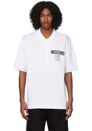Moschino White Double Smiley Polo