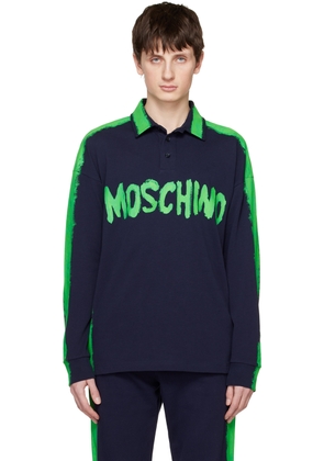 Moschino Navy Paint Polo