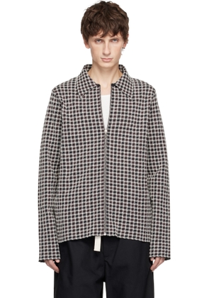 Jil Sander Gray Wool Blend Zip-Up Shirt