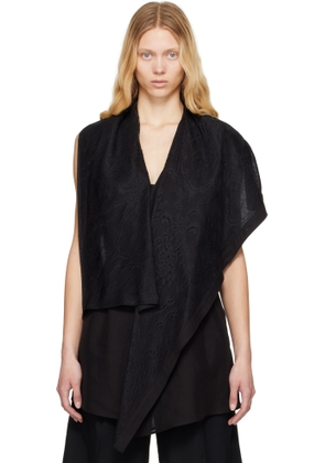 YOHJI YAMAMOTO Black Draped Long Vest