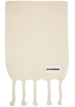 Jil Sander Off-White Wide Wool Blend Scarf
