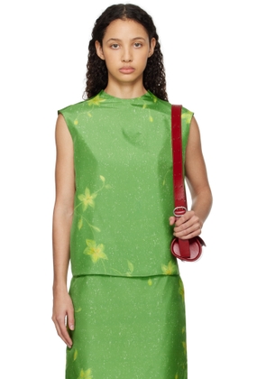 AO YES Green Layered Print Top