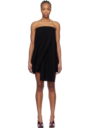 JW Anderson Black Draped Bustier Minidress
