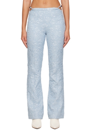 GANNI Blue Jacquard Trousers