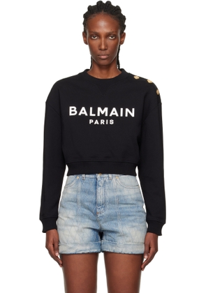 Balmain Black Printed 'Balmain Paris' Sweatshirt
