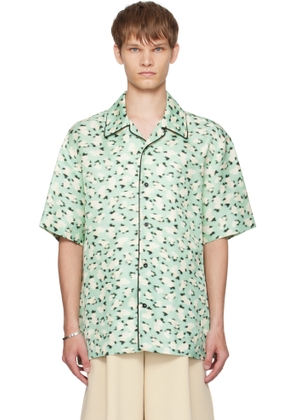 Jil Sander Green Floral Shirt