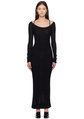 Moschino Black Semi-Sheer Maxi Dress