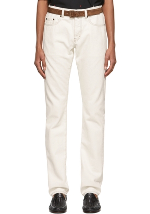 Saint Laurent Off-White Slim-Fit Jeans