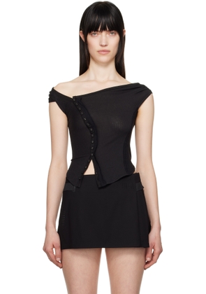 HYEIN SEO SSENSE Exclusive Black Cross Stitch Top