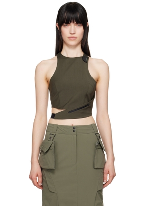 HYEIN SEO Khaki Cinched Halter Tank Top
