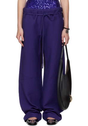 Tory Burch Purple Cotton Baggy Trousers
