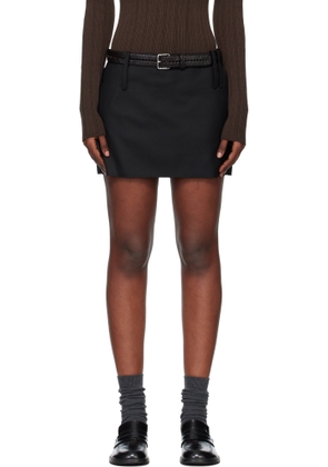 TONYWACK Black Distressed Wool Skort
