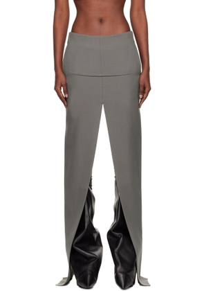 Rick Owens Gray Concordians Sliced Maxi Skirt