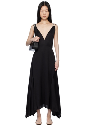 Lanvin Black Silk Bowling Midi Dress
