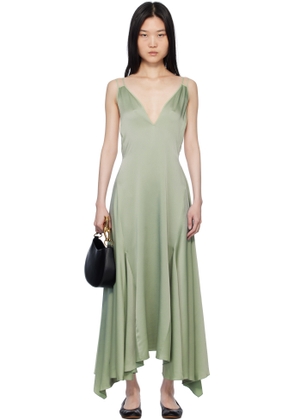 Lanvin Green Silk Bowling Midi Dress