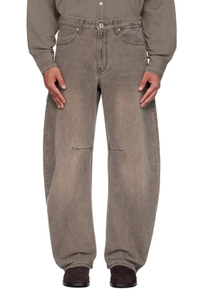 COOR Gray Embossed Washed Jeans