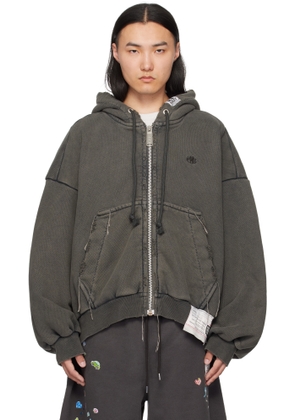 Maison MIHARA YASUHIRO Black Amateur Sewn Zip-Up Hoodie