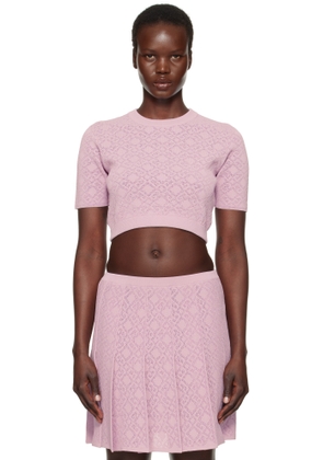Givenchy Pink Cropped Monogram 72 Jacquard Sweater