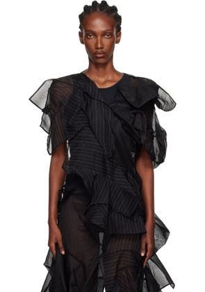 YOHJI YAMAMOTO Black ASM Darts 3D Blouse