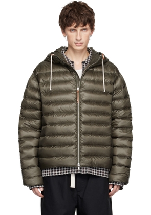 Jil Sander Khaki Hooded Down Jacket