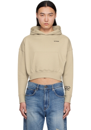 We11done Beige Teddy Twins Sleeve Hoodie