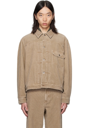 COOR Beige Type 1 Corduroy Washed Trucker Jacket